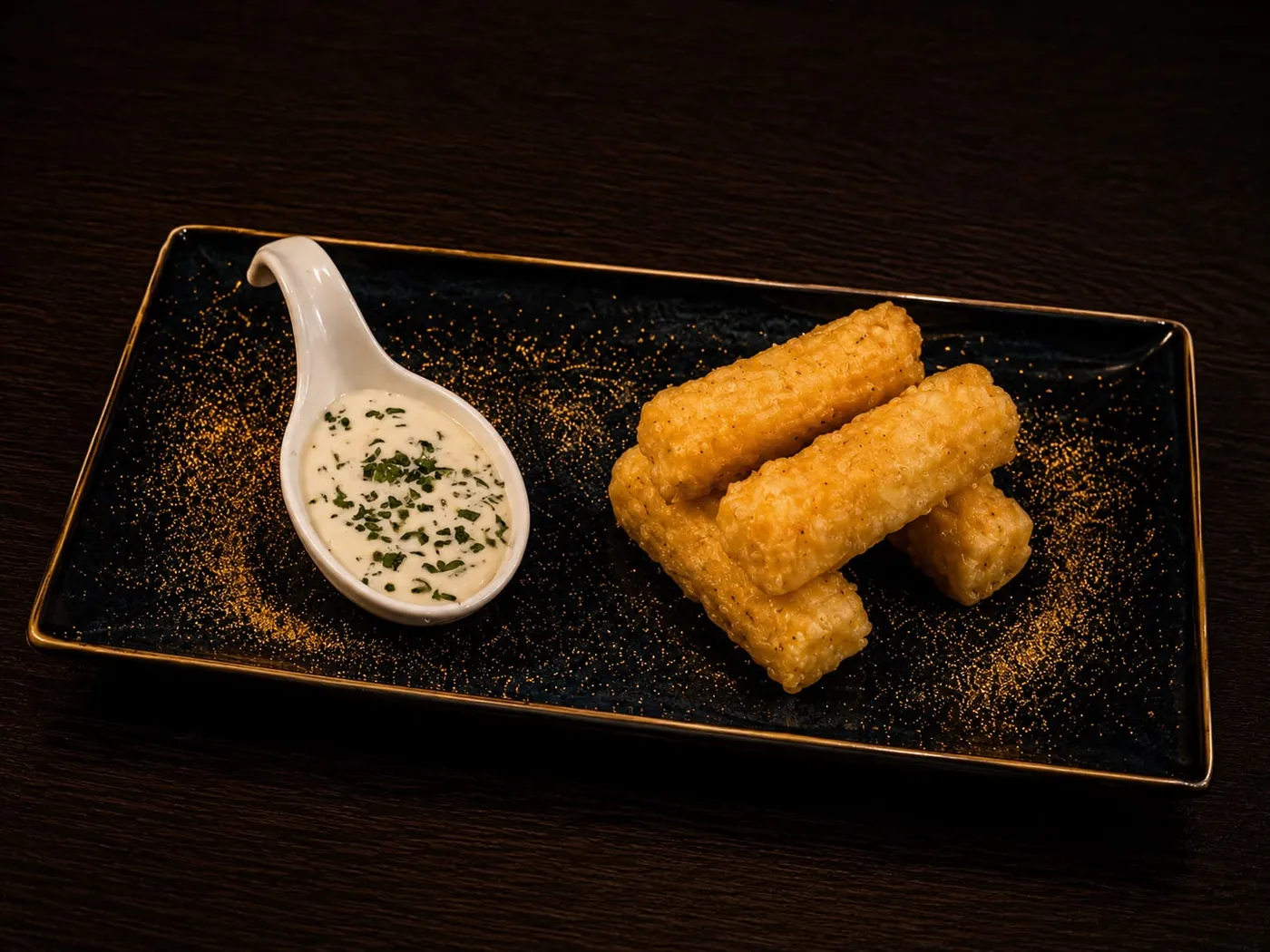 Yuquitas fritas con salsa